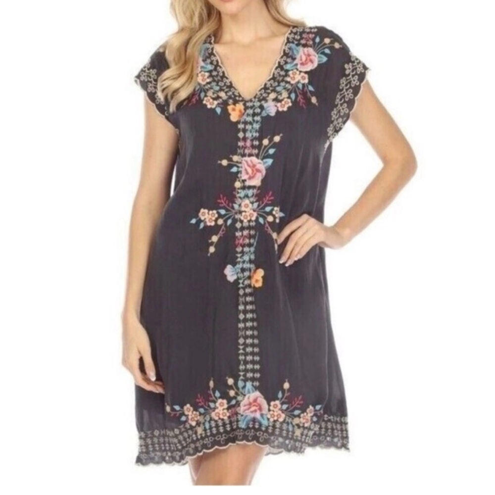 Johnny Was Keva Embroidered Slip Dress size XS